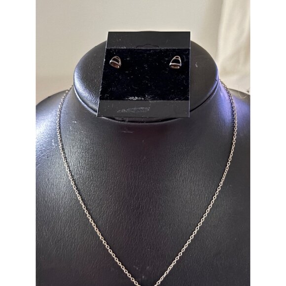 Equestrian Stirrup Necklace & Earrings Set Silver Tone Horse Riding Pierced - Picture 11 of 16